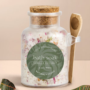 Étiquettes Sage moderne Vert Corps et bain Produit étanche