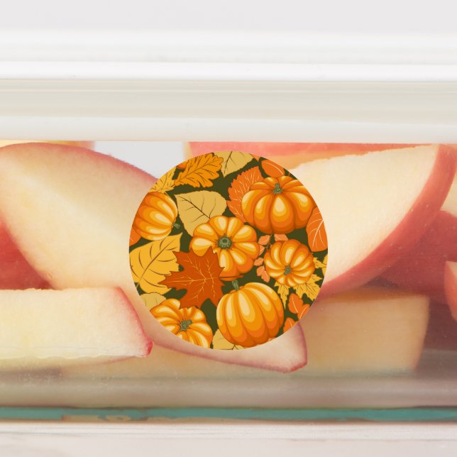 Étiquettes Saison d'automne Halloween Citrouille Motif (Apposé)