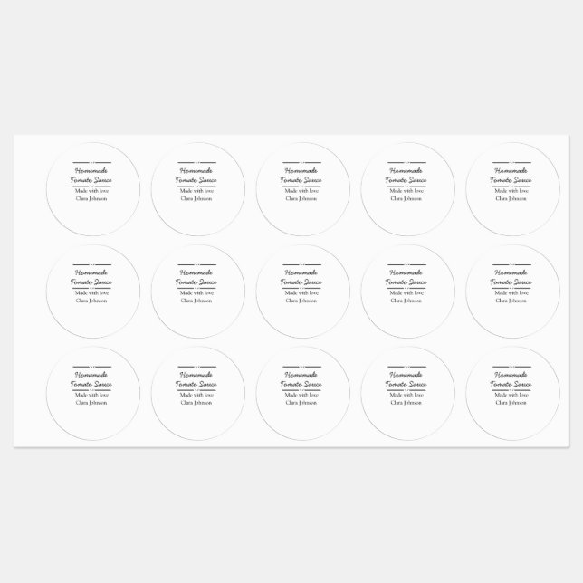 Étiquettes Sauce tomate maison faite avec amour ajouter nom t (Feuille)