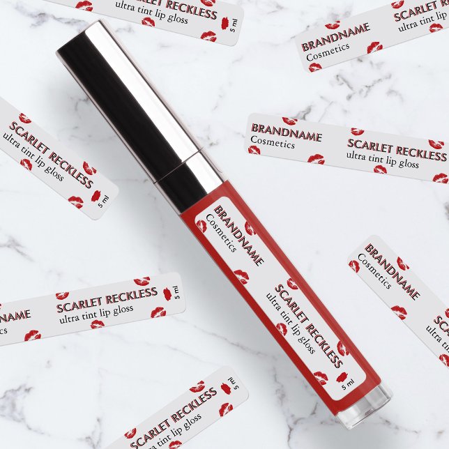 Étiquettes Scarlet rouge à lèvres personnalisées brillant et  (Créateur téléchargé)