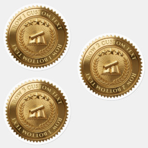 Étiquettes Sceau de certificat en feuille d'or 3D modifiable 