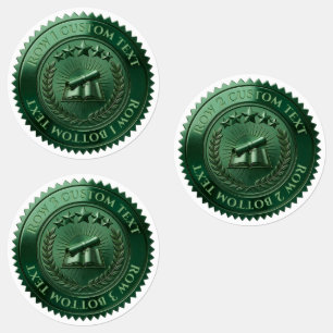 Étiquettes Sceau de certificat en feuille verte 3D modifiable