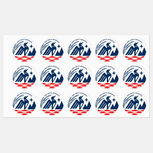 Étiquettes Sceau d'État patriotique du Minnesota (Feuille)