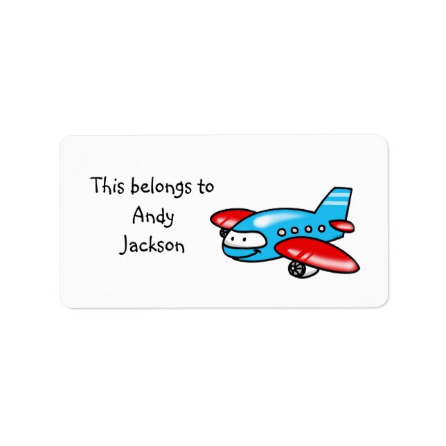 Étiquettes scolaires ( avion ) (Devant)