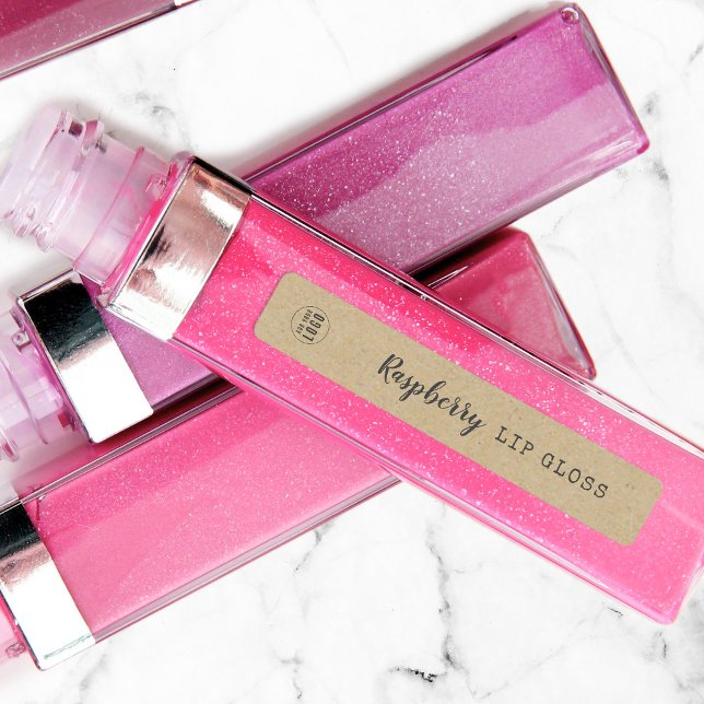 Étiquettes Script et machine à écrire produit Kraft gris fonc (Créateur téléchargé)