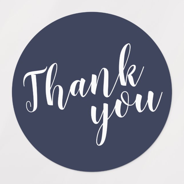 Étiquettes Script moderne Marine Blue Wedding Favor Merci (Design 1)