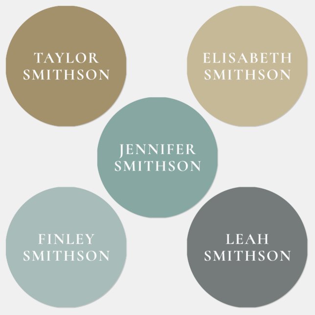 Étiquettes Simple Élégant Terrain Minimal Ajouter Votre Nom É (Groupe)