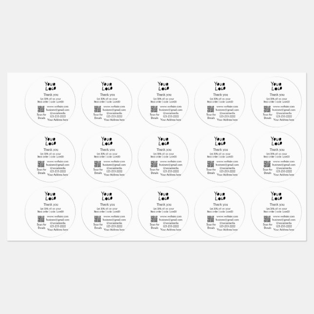 Étiquettes simple et minimal ajoutez votre logo/votre design  (Feuille)