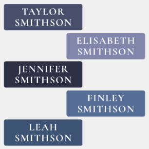 Étiquettes Simple Minimal Purple Blue Ajouter Votre Nom École