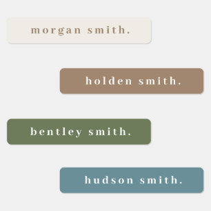 Étiquettes Simple Nom en Gras Typographie Étanche