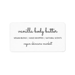 Étiquettes simples et joli Vegan Corps Beurre