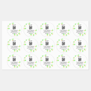 Étiquettes site web mariage rsvp q r code ajouter nom texte t