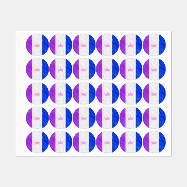 Étiquettes SlipperyJoe glisser le drapeau de fierté violet bl (Feuille)