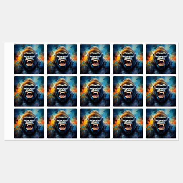 Étiquettes Smiling gorilla (Feuille)