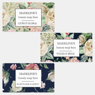 Étiquettes sodas fleuris à ressort élégant adhésif