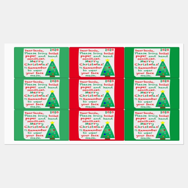 Étiquettes Souvenir de Noël 2020 (Feuille)