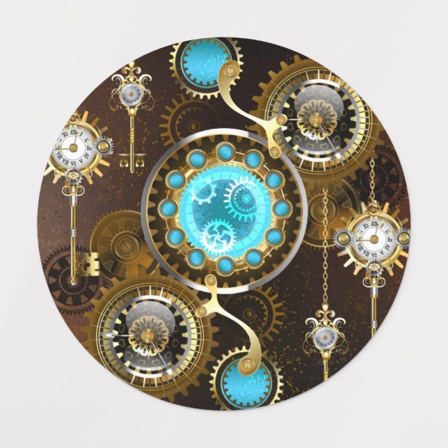 Étiquettes Steampunk Rusty Background (Design 1)