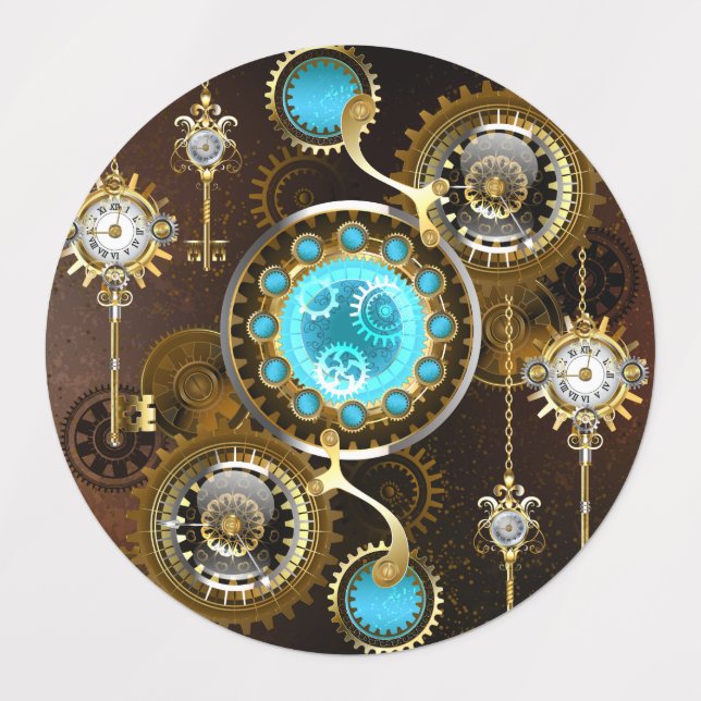 Étiquettes Steampunk Rusty Background (Design 1)