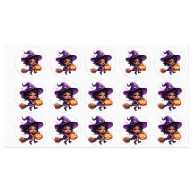 "Stickers sorcière d'Halloween mignonnes - Sorcièr