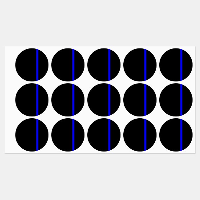 Étiquettes Style vertical Symbolique Ligne Bleue Mince (Feuille)