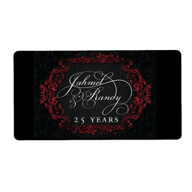 Étiquettes sur mesure pour 25e anniversaire (Devant)