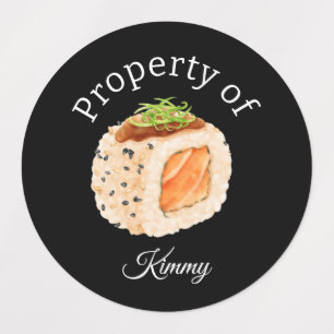 Étiquettes Sushi coloré Propriété du nom