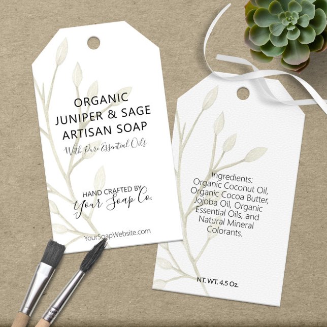 Étiquettes suspendues pour savon botanique à l'aqu (Modern Watercolor Botanical 🌿 Soap Hang Tags
)