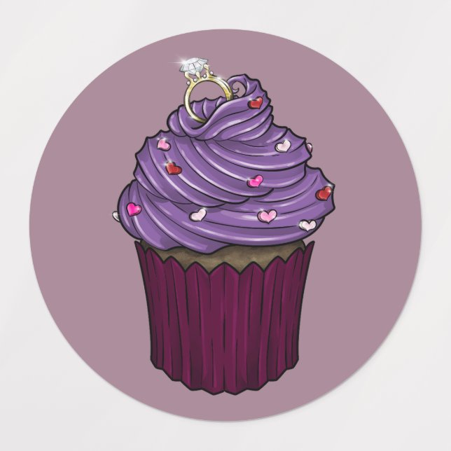 Étiquettes Sweet Proposition Cupcake (Design 1)