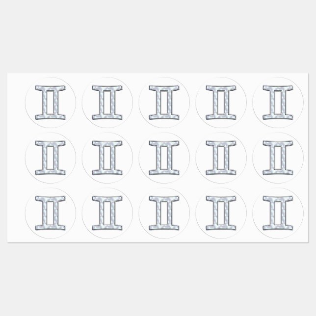 Étiquettes Symbole Gemini Zodiac (Feuille)