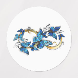Étiquettes Symbole infini de papillons Morpho bleus