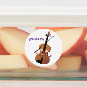 Étiquettes Sympa drôle violon musical personnage de dessin an