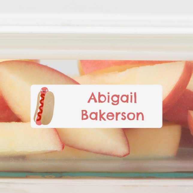 Étiquettes Sympa hot dog Weiner dessin personnalisé (Apposé)