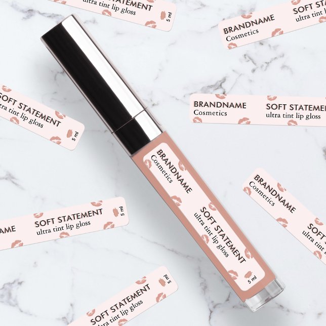 Étiquettes Teinte de corail adoucie minimaliste personnalisée (Créateur téléchargé)
