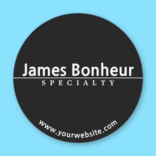 Étiquettes Texte blanc simple et moderne en noir étanche (Créateur téléchargé)