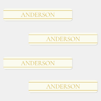 Étiquettes Texte personnalisable simple et élégant | Or blanc