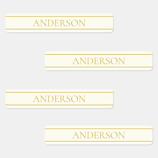 Étiquettes Texte personnalisable simple et élégant | Or blanc (Groupe)