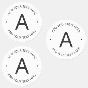 Étiquettes Texte personnalisé simple   Blanc et gris