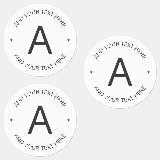 Étiquettes Texte personnalisé simple | Blanc et gris (Groupe)