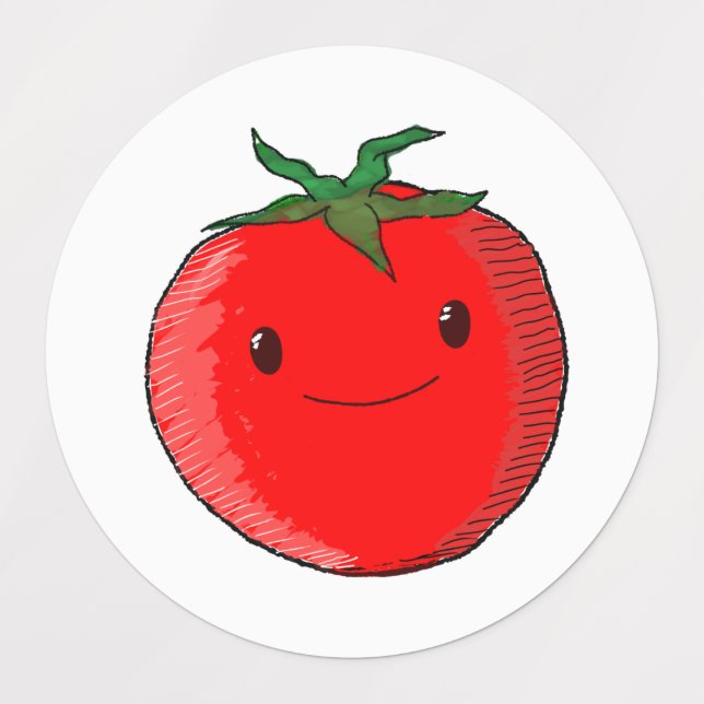 Étiquettes Tomate de carton mignon (Design 1)