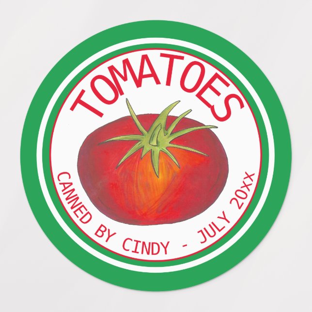 Étiquettes Tomates Tomates Tomates Légumes En Canne De Sauce  (Design 1)