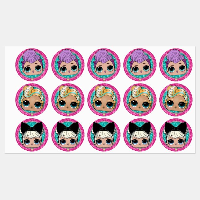 Étiquettes Topper Lol Surprise Glitter 2 (Feuille)