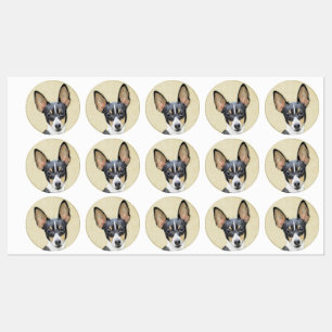 Étiquettes Toy Fox Terrier Peinture - Cute Original Chien Art