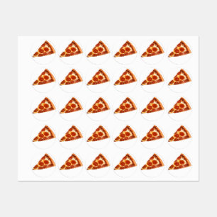 Étiquettes tranche de pizza pepperoni classique de SlipperyJo