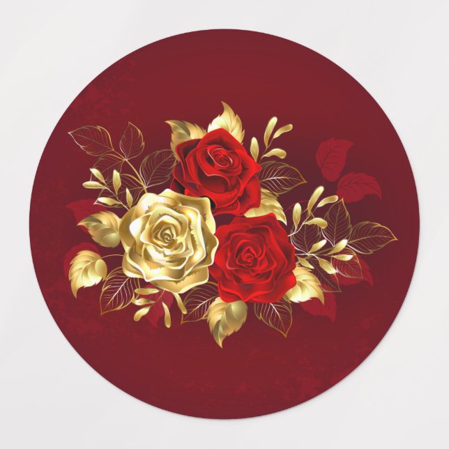 Étiquettes Trois Roses de bijoux (Design 1)