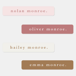 Étiquettes Type minimaliste Boho Kids étanche Nom
