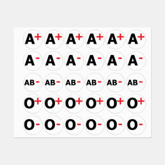ÉTIQUETTES TYPES DE SANG