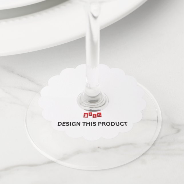 Étiquettes Verre à Vin VENDU (2,5") - Ensemble de  (De près)