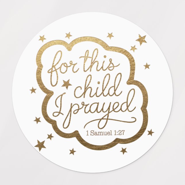 Étiquettes verset biblique de 1 Samuel 1:27 (Design 3)