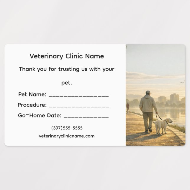 Étiquettes Veterinary Surgery Go‑Home Label – Large (Design 1)