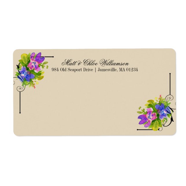 Étiquettes victoriens avec accents floraux (Devant)